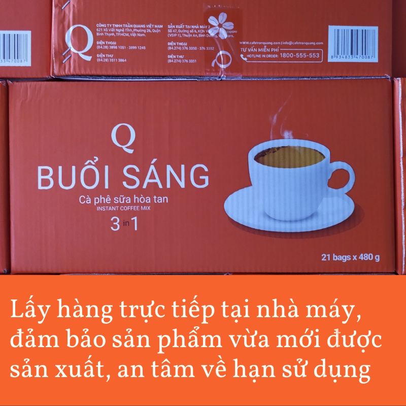 1 gói cà phê sữa hòa tan goodmorning cà phê Trần Quang 20g