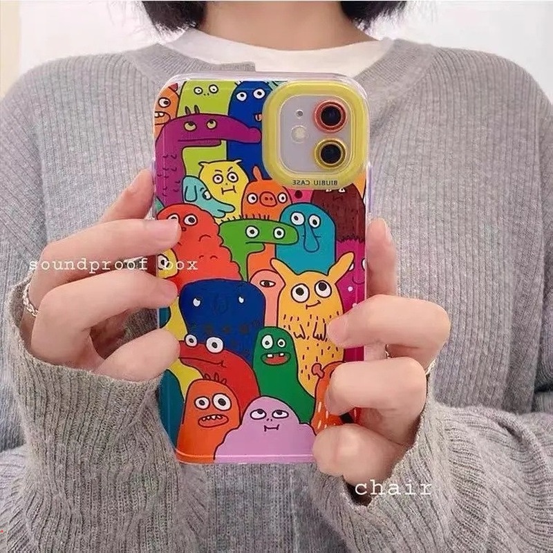 Ốp Điện Thoại TPU Dẻo Trong Suốt Họa Tiết Quái Vật Dễ Thương Cho IPhone 11 12 13 Pro Max X Xr Xs Max 6 6s 7 8 Plus