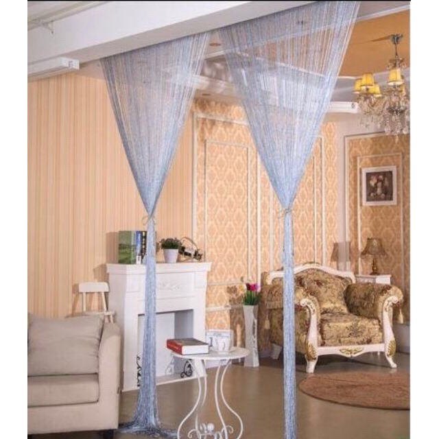 Mành, rèm cửa sợi chỉ dù đan kim tuyến lấp lánh trang trí, vách ngăn phòng, spa kích thước 3m x 3m