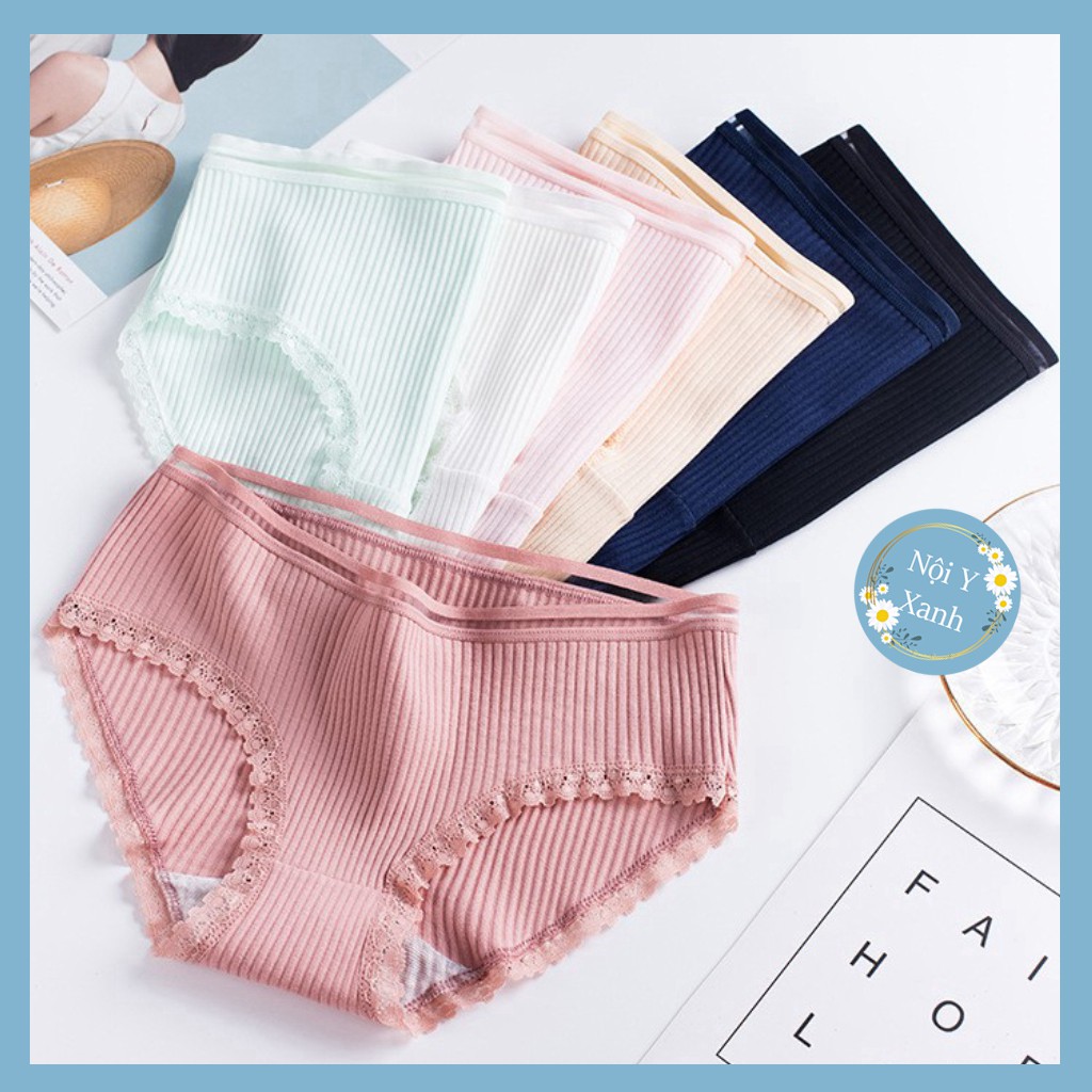 Quần Lót Nữ Cotton Viền Ren, Cạp sọc, Quần Lót Kháng Khuẩn Trơn Nhiều Màu Dễ Thương, sexxy, gợi cảm (nhiều mầu đẹp) | BigBuy360 - bigbuy360.vn