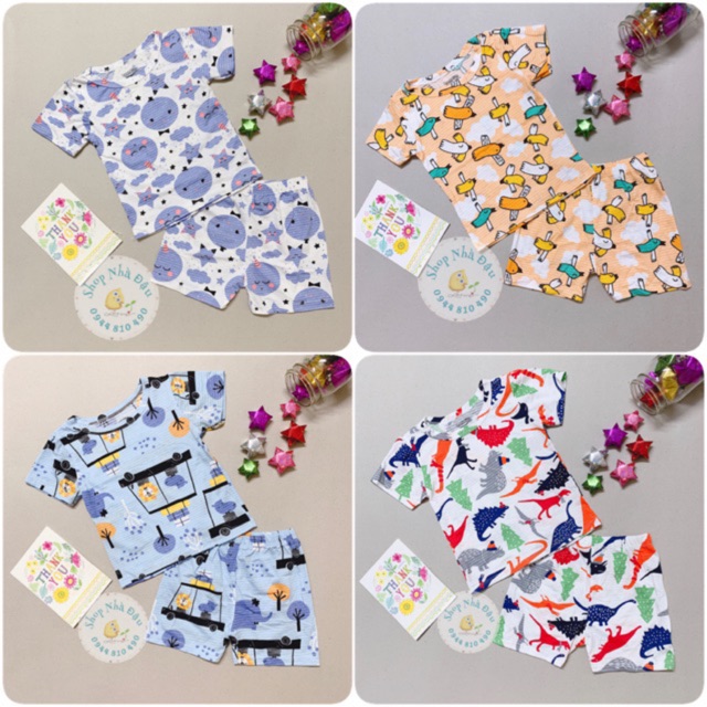 Combo 5 bộ cotton sợi tre bé gái