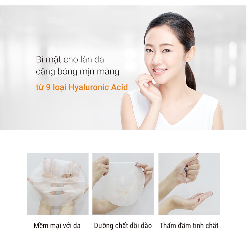 Mặt nạ dưỡng trắng Neogence với 9 loại tinh chất HA Hộp 5 miếng x 33 ml