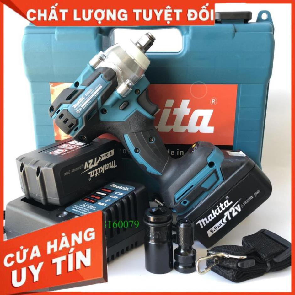 Máy siết Bulong, mở bu lông, vặn vít Makita. 72Vf 2 Pin không chổi than (tặng đầu chuyển vít) NPS