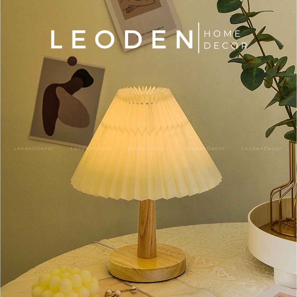 Đèn ngủ để bàn decor phòng ngủ điều khiển từ xa hình nấm, đèn ngủ thông minh ánh sáng 3 màu  đẹp  - LEODEN Decor