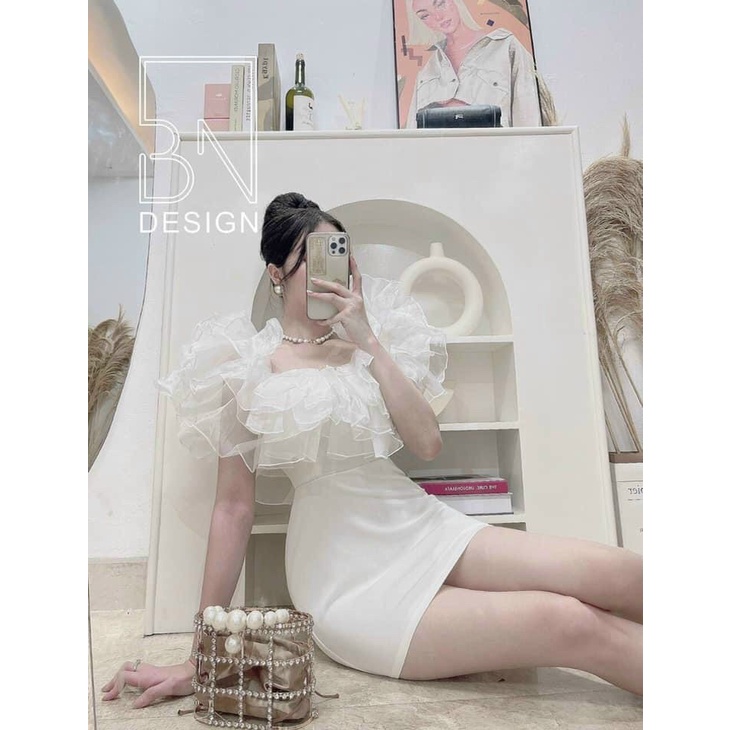 Đầm công chúa mặc được 2 kiểu hở vai và không hở vai 3 màu ; trắng , đen và hồng siêu dễ thương