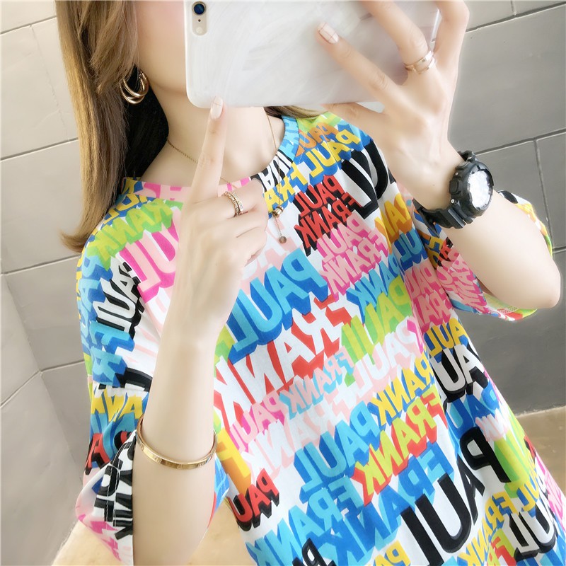 T-Shirt Female Short Sleeve 2021 New Summer Dress Long Models Small Daisy Korean Version Of Loose European Clothing Semi