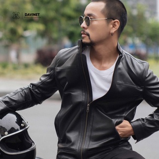 Áo khoác da thật cổ đứng AM21-09