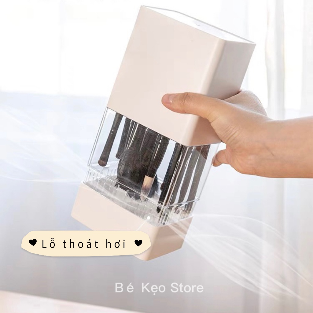 Hộp đựng cọ trang điểm cao cấp chống bám bụi thiết kế thông thoáng phơi khô cọ ngay trong hộp