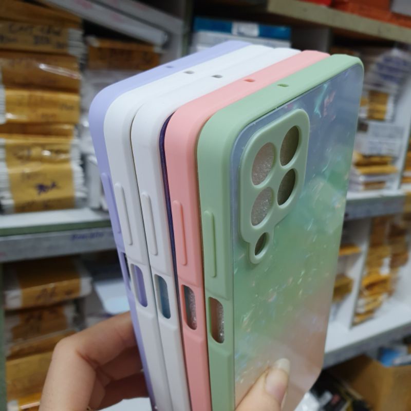 Ốp lưng Samsung M33 5G ,M53 5G dẻo viền lưng kính văn đá có bảo vệ camera