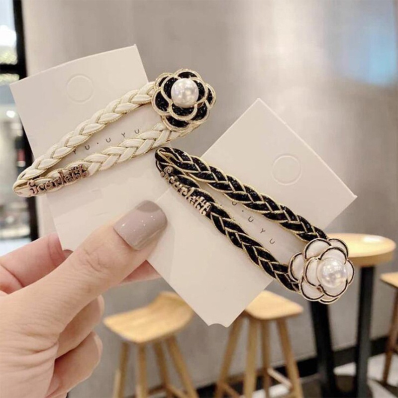 Kẹp Tóc Nhỏ Bằng Da Dệt Tay Hình Hoa Trà Có Mùi Thơm Cho Đầu Kẹp C