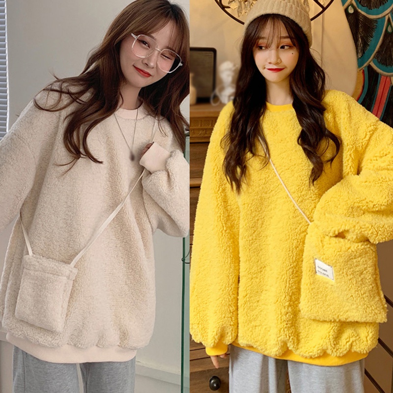 Korean version of lamb wool sweater women autumn and winter loose thick wool coat | BigBuy360 - bigbuy360.vn