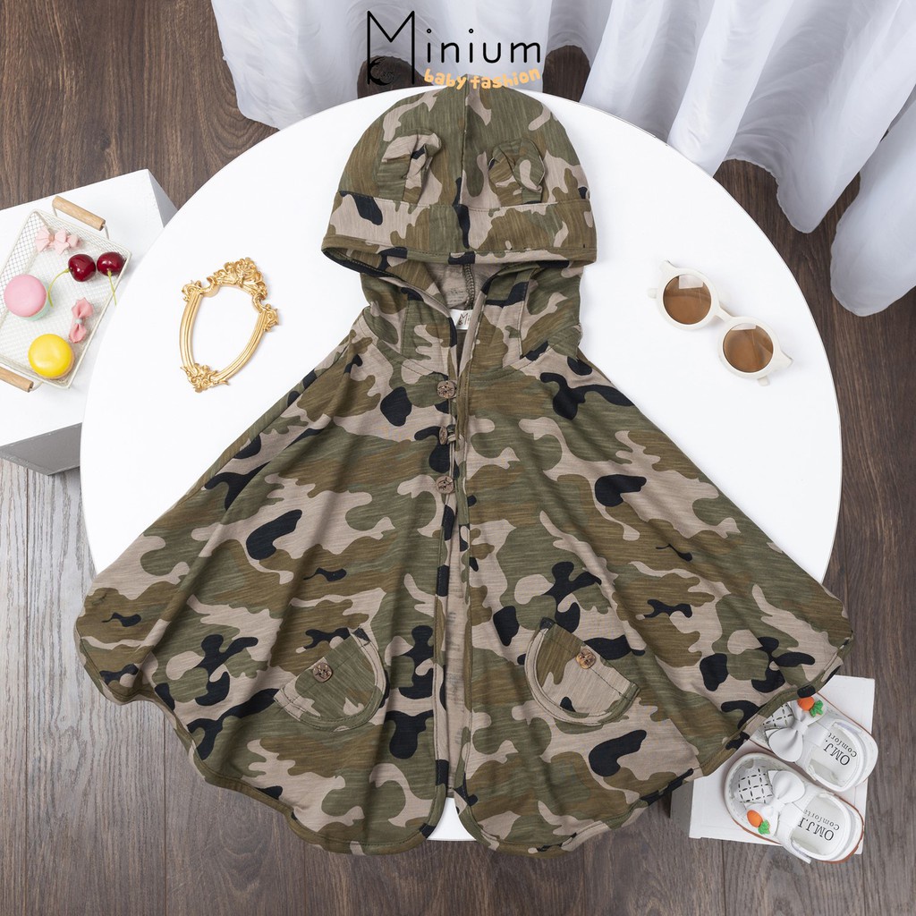 Áo choàng chống nắng cho trẻ em Minium, áo cánh dơi bé trai, gái chất cotton-RANRIXANH - Hàng mới về