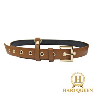 Thắt lưng nữ đầu vuông oze màu nâu hariqueen