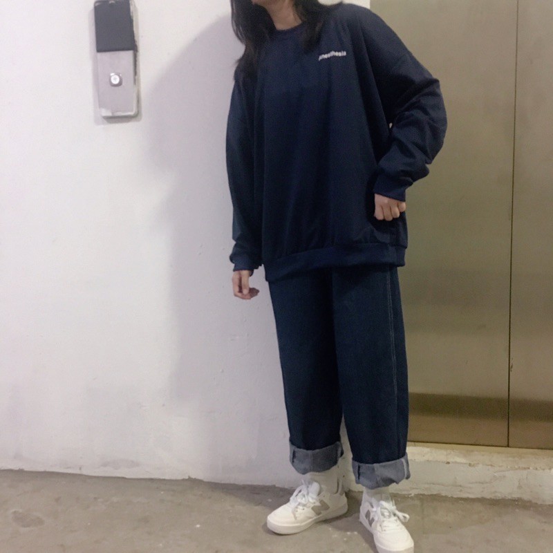 Áo dáng rộng dài tay Anesthesia mùa thu phong cách Hàn Quốc