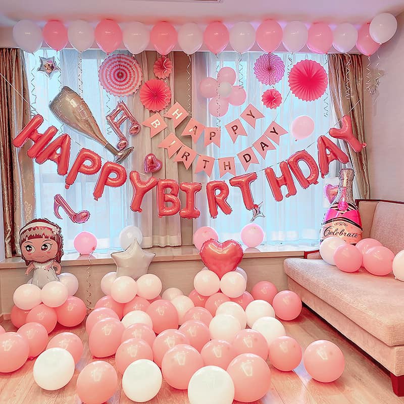 Bộ Bóng Sinh Nhật/ Happy birthday đủ phụ kiện MM06 ( Tặng quà bơm tay, băng dính)