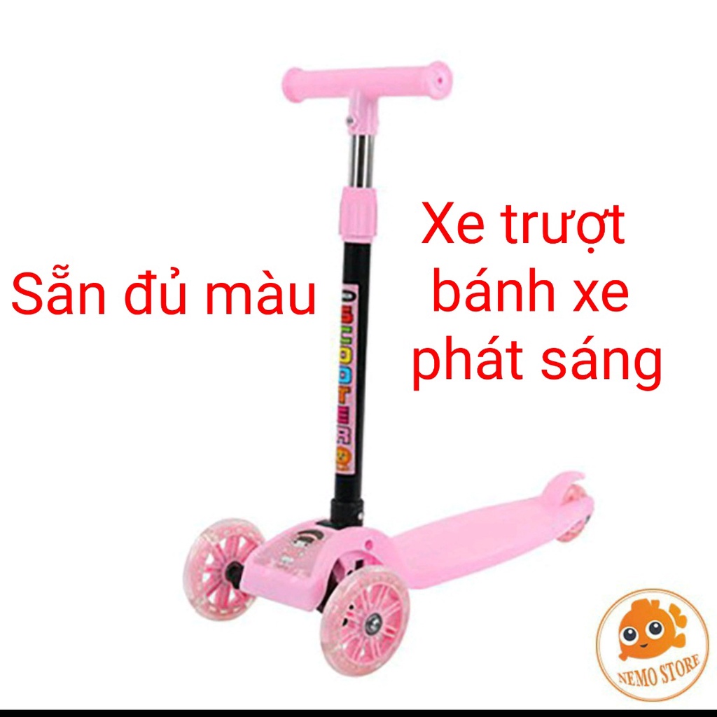 Xe trượt scooter cho trẻ 3 bánh xe phát sáng Xe trượt cho bé gấp gọn thông minh có đèn