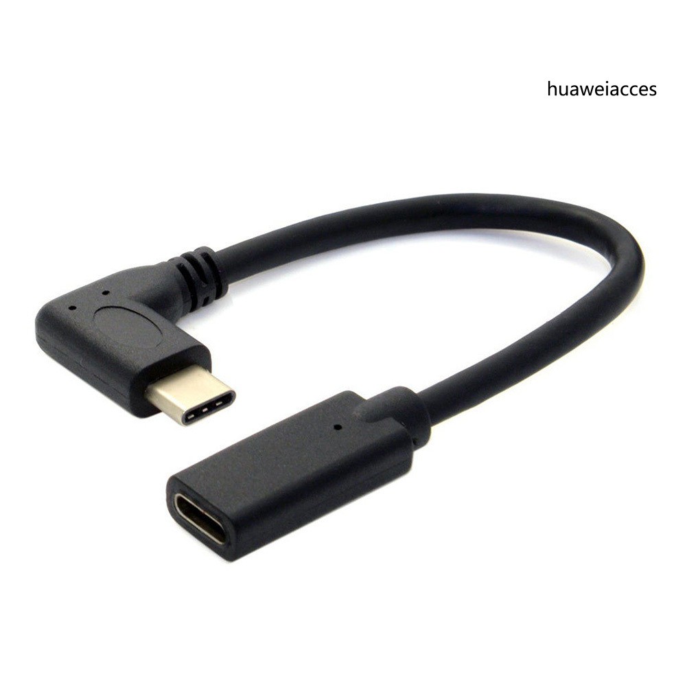 Dây Cáp Nối Dài 90 Độ Hw- 20cm Usb 3.1 Type C Male Sang Female