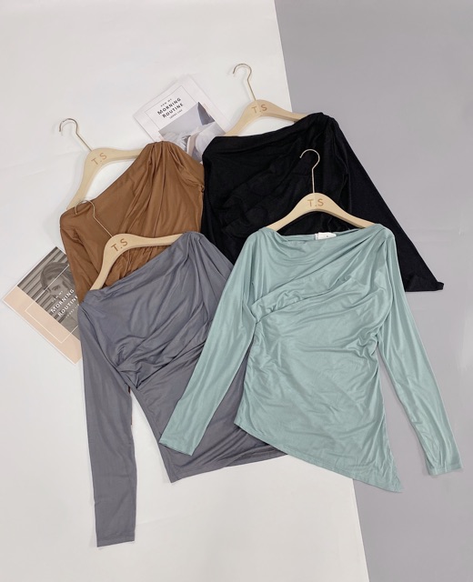 [Mã WA1599 giảm 15% đơn 99k] ÁO THUN DÀI TAY NỮ LỆCH VAI SÀNH ĐIỆU A93 | BigBuy360 - bigbuy360.vn