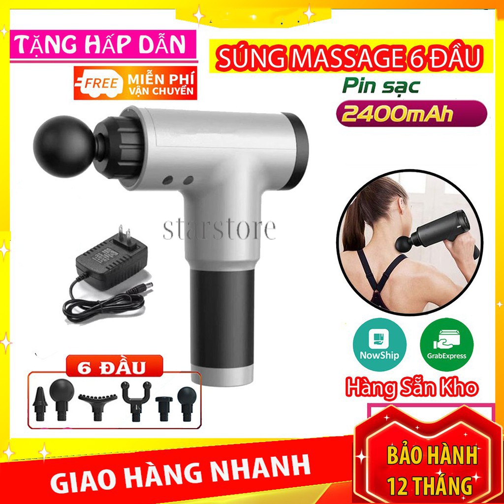 Máy massage cầm tay trị đau nhức toàn thân máy mát xa cổ vai gáy 6 chế độ tăng mạnh dần bảo hành 6 tháng