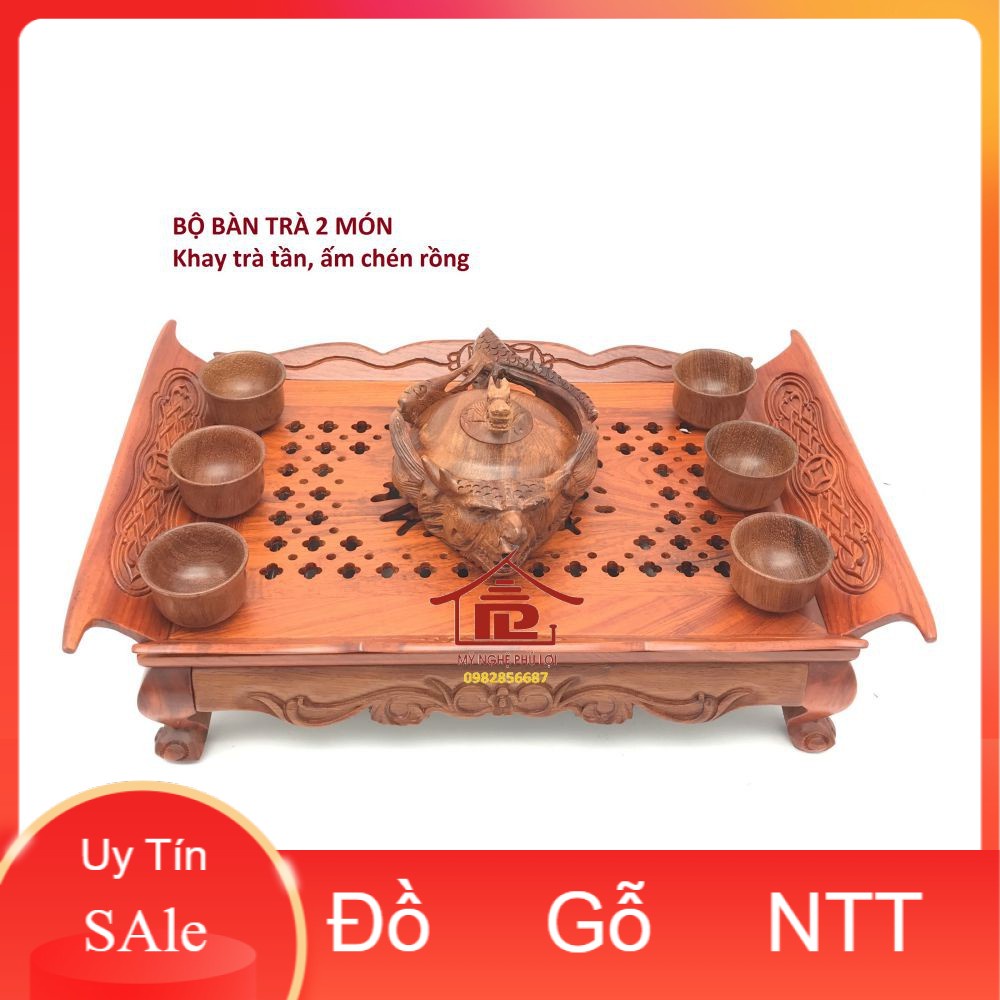 Bộ khay trà rồng hai món