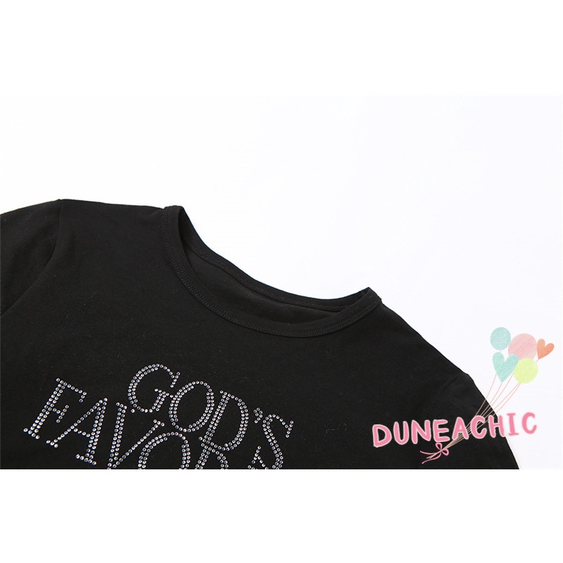 DUNEA Áo Thun Ngắn Tay Cổ Tròn Thời Trang Dành Cho Nữ