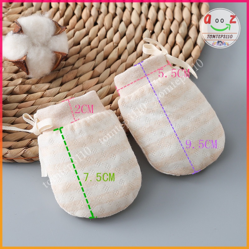 Bao Tay Sơ Sinh Có Dây Buộc - Chất Cotton Hữu Cơ Tự Nhiên, Không Chất Tẩy Rửa An Toàn Cho Bé