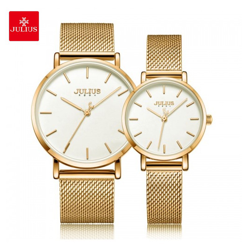 Đồng hồ cặp Julius Hàn Quốc JA-1164 dây thép - quà tặng đồng hồ sang trọng