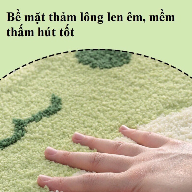 ☘Thảm Lau Chân Lông Cừu 3D - Siêu Thấm Hút