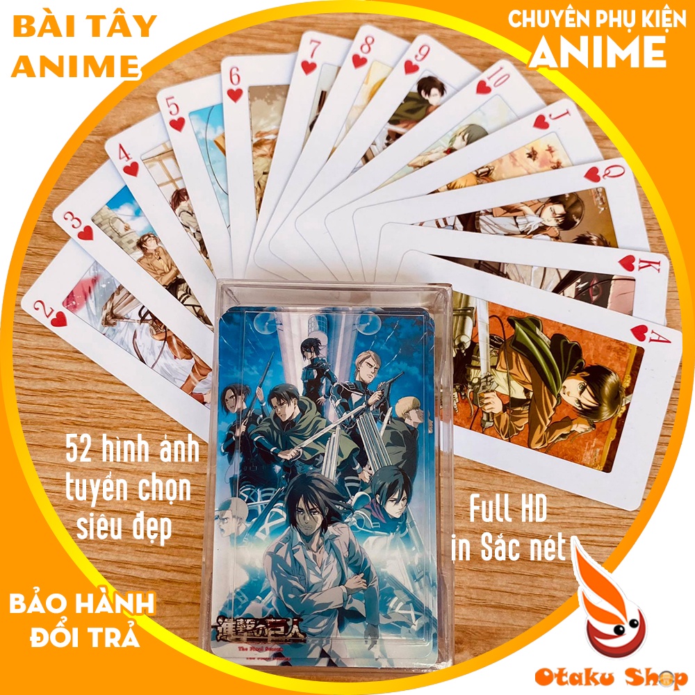 Bài tây Anime Attack on Titan dùng chơi bài Poker, tú lơ khơ boardgame chuyên dành cho Otaku