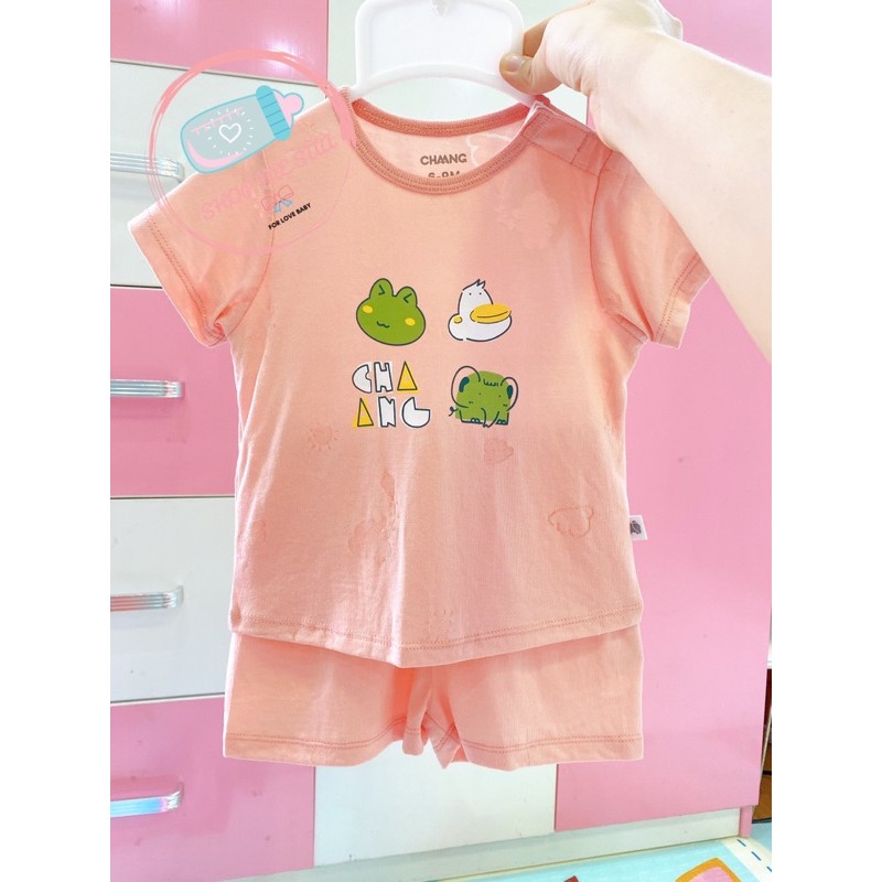 CHAANG Bộ Quần Áo Cộc Tay Trẻ Em Chất Liệu Cotton