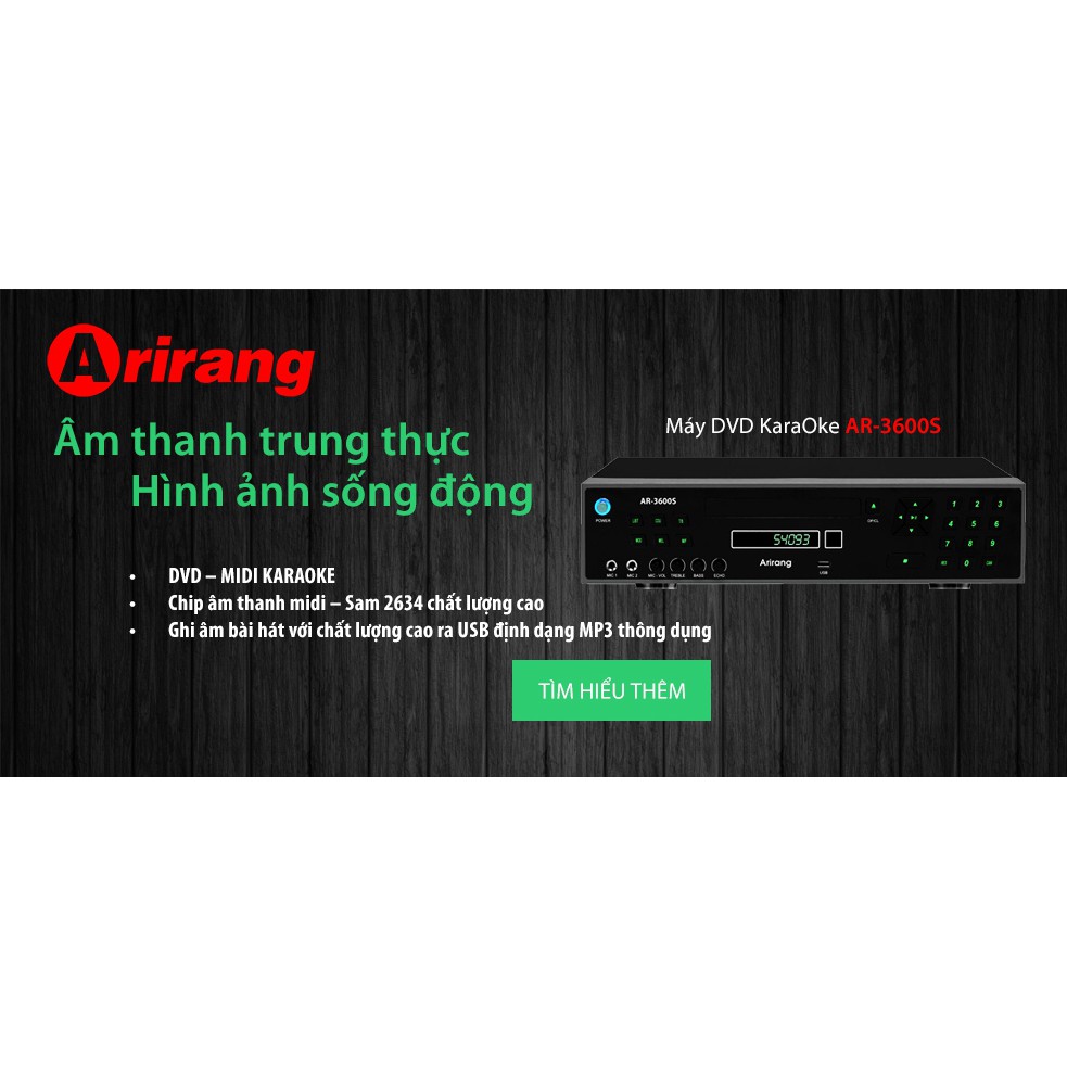 Đầu máy Midi DVD Arirang AR-3600S (kèm 2 micro) - Hàng chính hãng