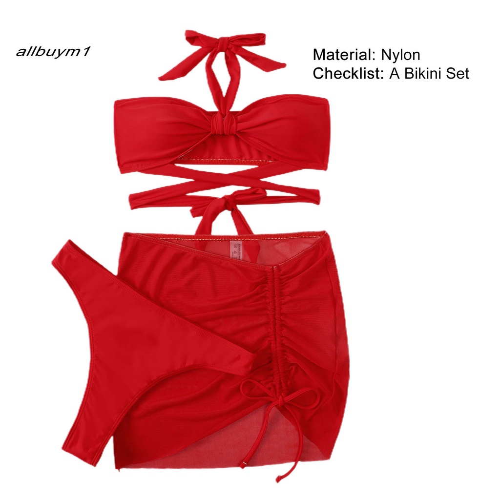Set bikini hở lưng xếp nếp có đệm ngực đi biển đi tắm thời trang mùa hè
