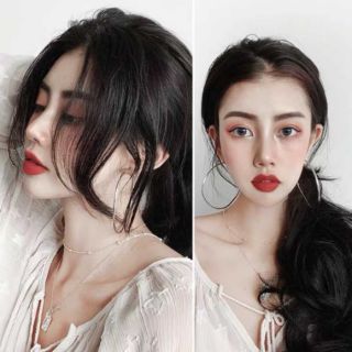 Tóc giả kẹp mái thẳng 1 bên
