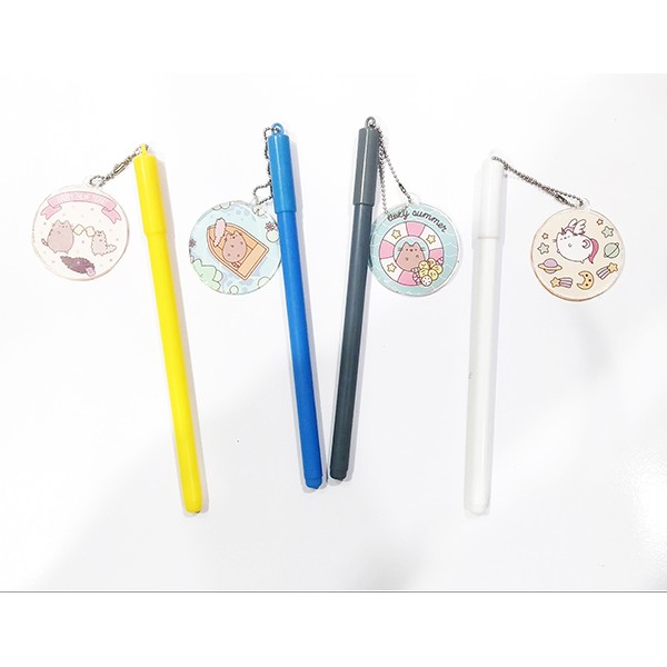 Bút pusheen kèm dây treo BMCI7 bút cute dễ thương thần tượng idol hoạt hình
