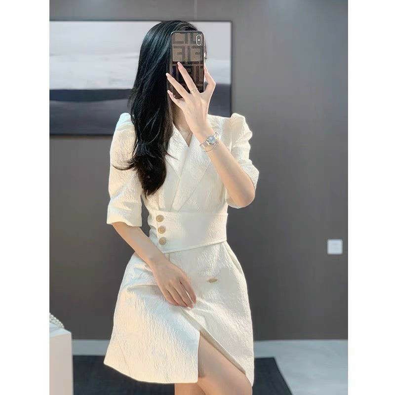Đầm vest gấm công sở cao cấp