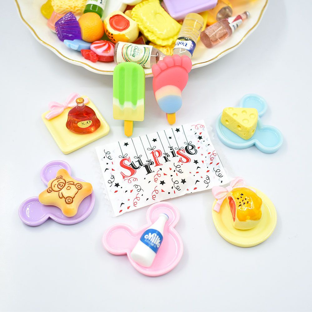 BEAUTY 500PCS/set Girlish Heart Blind Box Food Ornaments Bottle Model Miniature Food Play Mini Toy Resin Art Girls and Boys Cute Tabletop Decoration