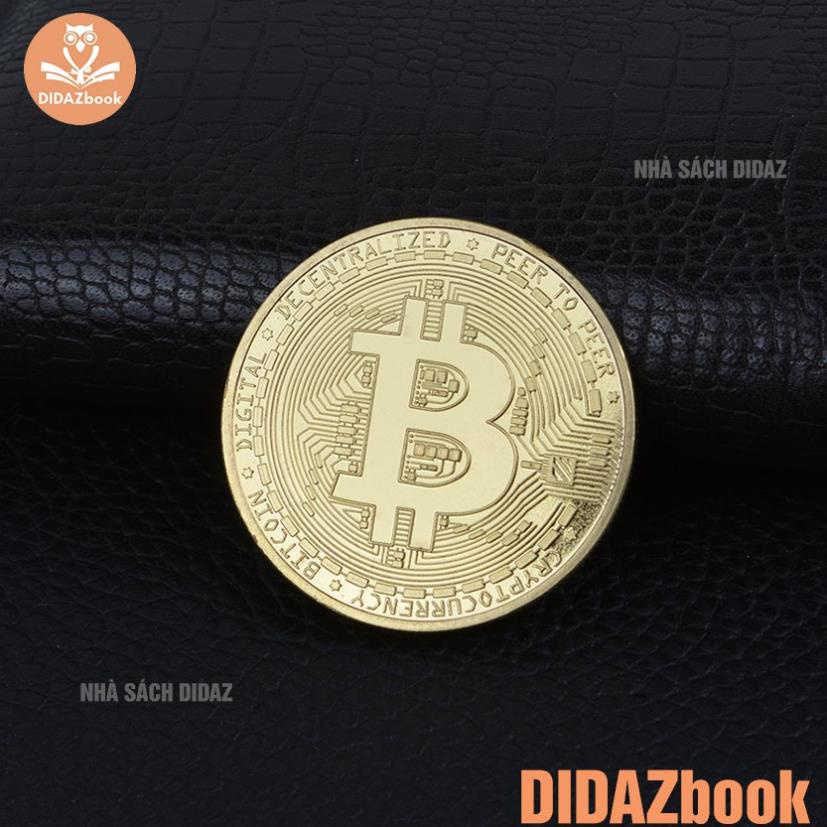 [TRỢ GIÁ] Đồng xu bitcoin mạ vàng, bạc 24k may mắn, quà lưu niệm, quà tặng, lì xì may mắn, bền màu, khó xước + Hộp đựng