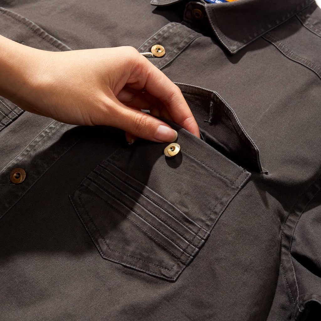 Áo Sơ Mi Nam Dài tay, áo bụi, áo phượt Denim Premium chính hãng MUSLAND VNXK Hàn Quốc (SMML20005) Cá Tính, Trẻ Trung. | BigBuy360 - bigbuy360.vn