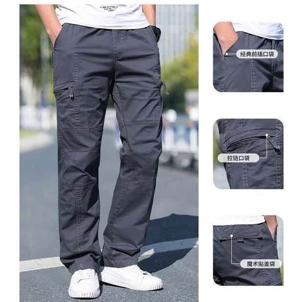 Quần Cotton Mỏng Plus Size Có Túi Cho Nam