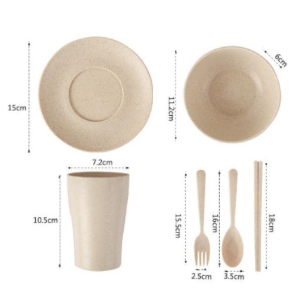 COMBO 5 MÓN LY CHÉN ĐŨA MUỖNG DĨA BẰNG LÚA MẠCH