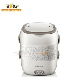 Hộp cơm cắm điện hút chân không 3 tầng inox dfh-s2017 dung tích 2l - hàng chuẩn hãng bear