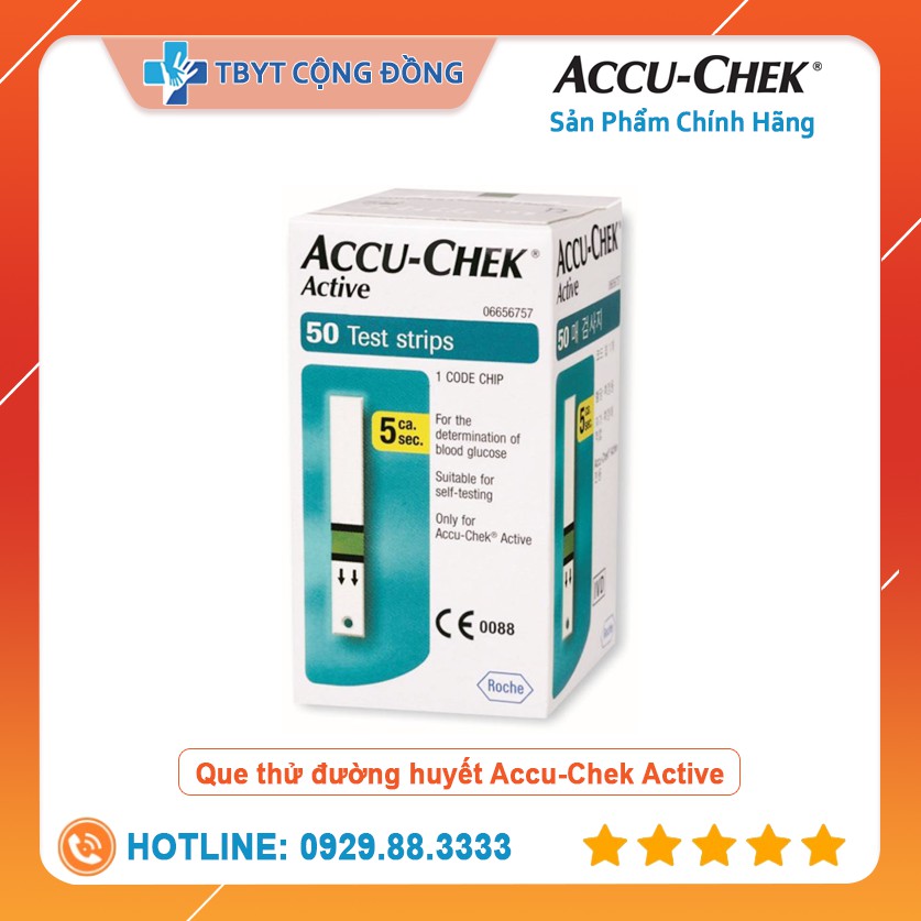 Que Thử Đường Huyết Accu Check Active Hộp 50 Que