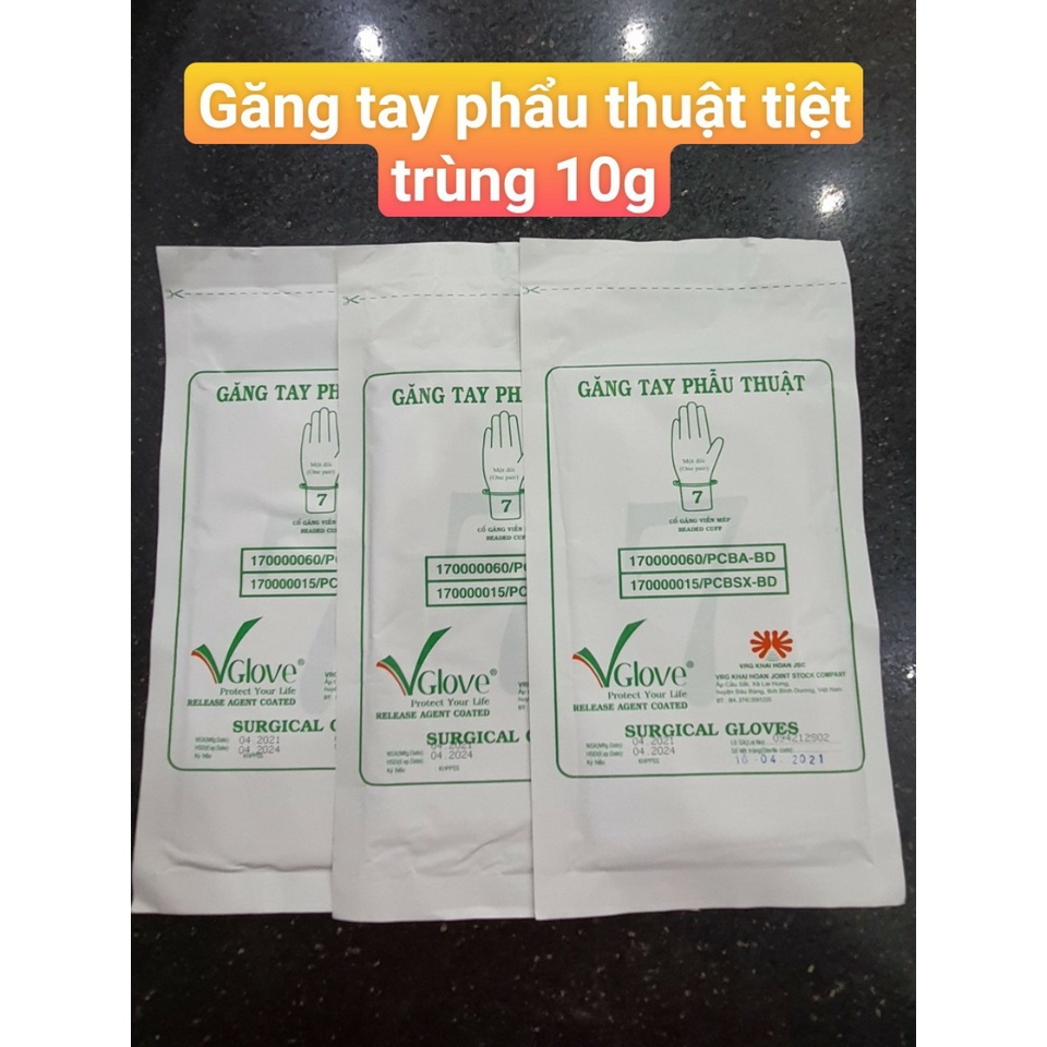 Găng tay phẩu thuật tiệt trùng Vglove- ĐVT: Hộp- 50 Đôi