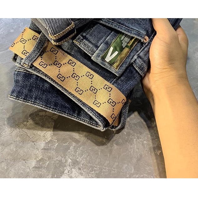 Quần Jean Nam GUCCl cao cấp CHINZ Chất Bò dáng Slimfit Hàn Quốc J1001, Tặng kèm thắt lưng