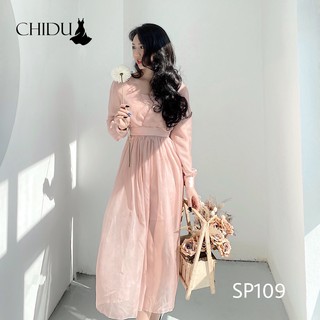 CHIDU Đầm voan dự tiệc dáng xoè nữ tính SP109