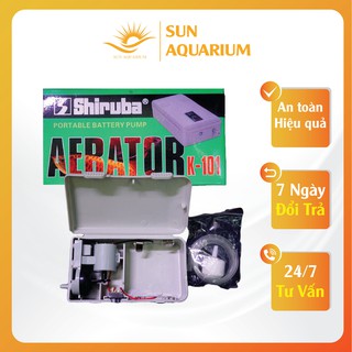 Máy Sủi Oxy Shiruba K-101 Chạy Pin, Cung Cấp Oxy Trong Nước Cho Cá Khi Cúp Điện Hoặc Khi Vận Chuyển