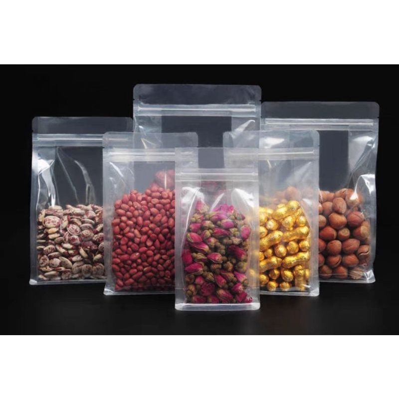 1Kg túi zipper trong suốt 8 cạnh xếp hông, đế bằng,  hàng đẹp