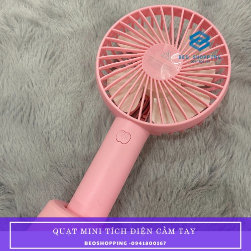 [MẠNH]Quạt mini tích điện cầm tay có đế để bàn 3 tốc độ gió