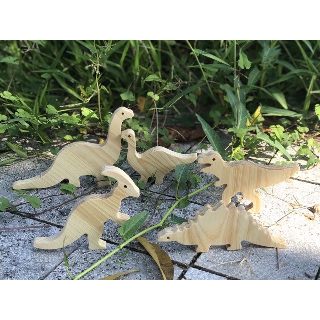 Set 5 khủng long gỗ dày 1.5cm