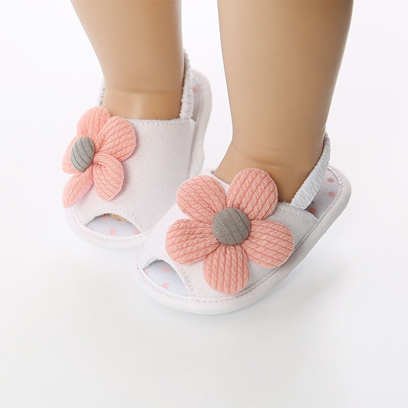 Giày Xăng Đan Chất Liệu Vải Đính Hoa Xinh Xắn Dành Cho Bé Gái